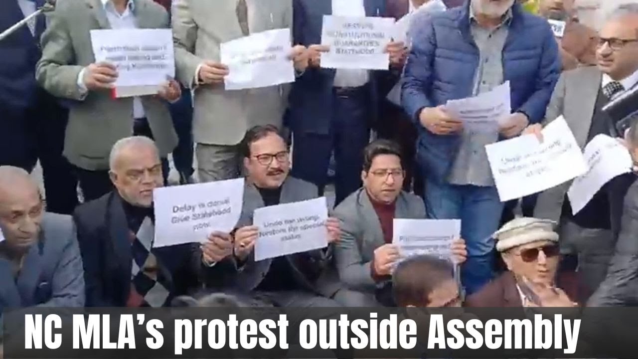 NC MLA&rsquo;s protest outside Assembly | JK News Today