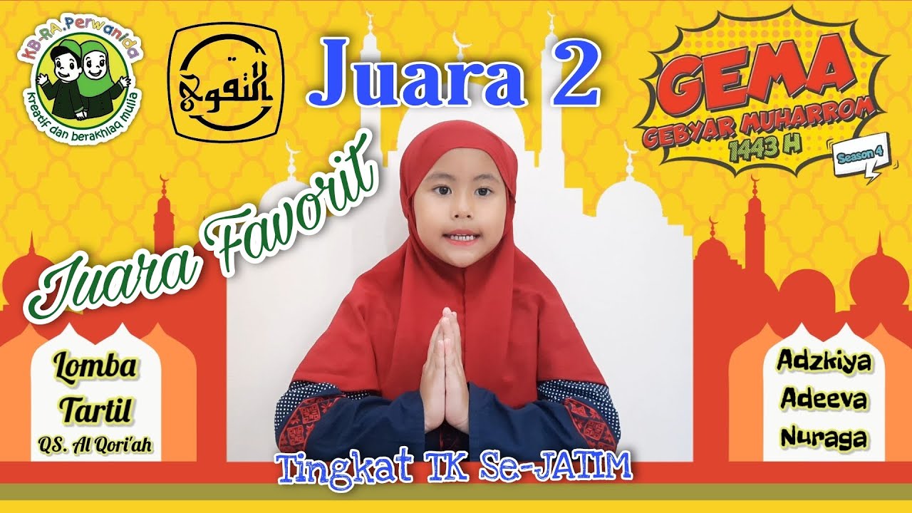 SURAT AL QORI'AH oleh ADZKIYA ADEEVA NURAGA - Juara 2 & Favorit Lomba Tartil Tingkat TK Se-JATIM
