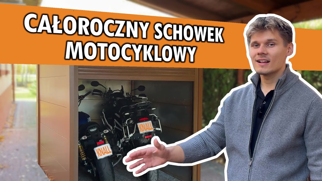 Całoroczny MINI GARAŻ na MOTOCYKLE - Schowek na wymiar KNALL