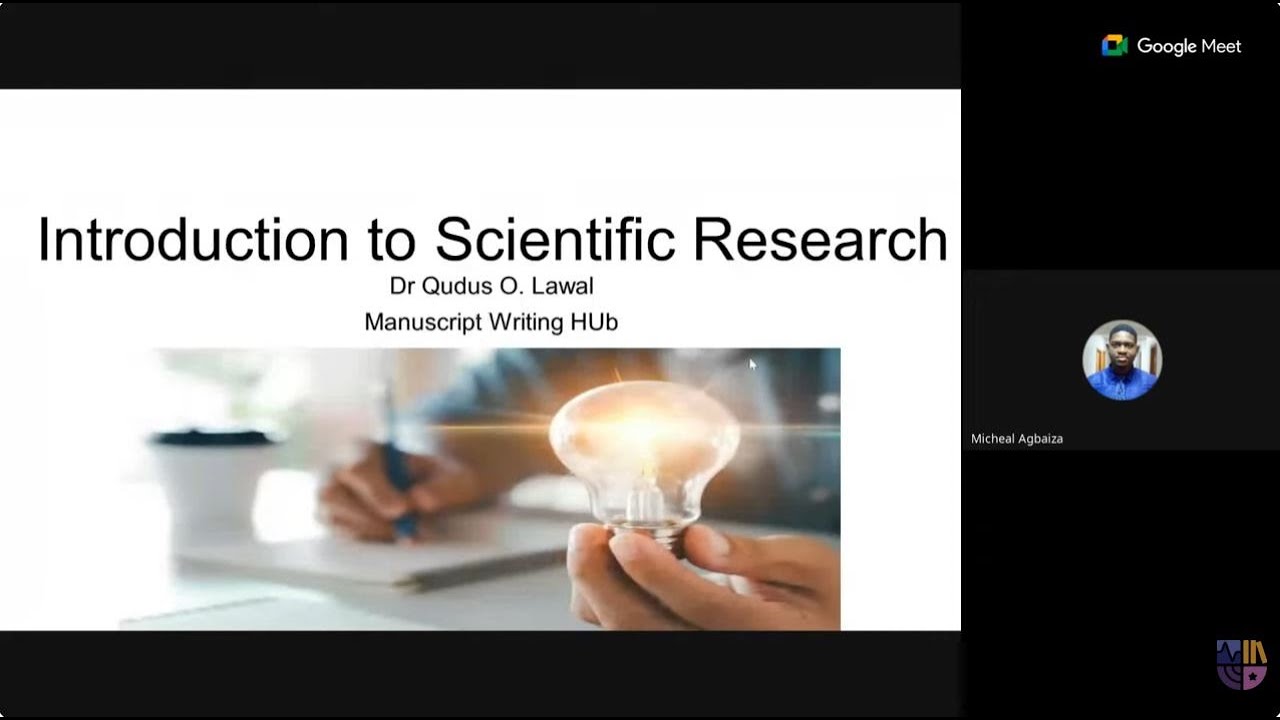 COMSURN Research Bootcamp 1st session - INTRODUCTION TO SCIENTIFIC RESEARCH BY DR. QUDUS O. LAWAL