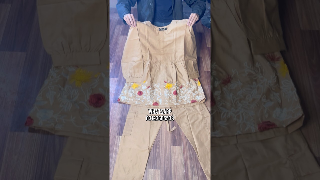 Embroidery frock with cargo trouser 2pc sirf 1600 me Abi order kren 03123605538