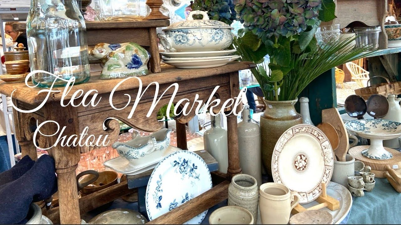【シャトゥー蚤の市】パリ近郊最大規模❣探していたシリーズを見つけた時の喜び💛Flea Market in France/Foire de Chatou年に2回のお楽しみ♪100年超ジアンの静かな美しさ