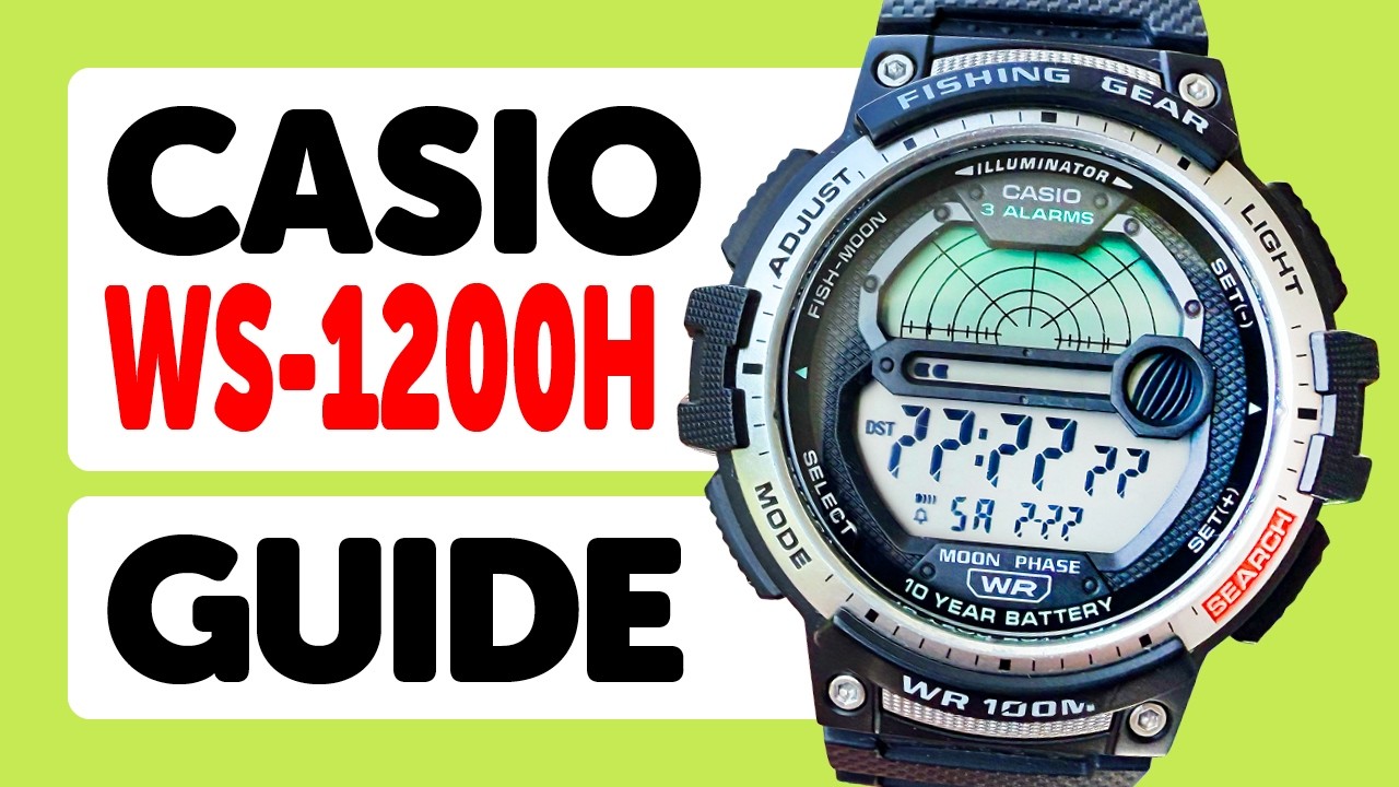 #CASIO WS-1200H (3485) Fishing Gear and Moon Phase Hands on Full Tutorial