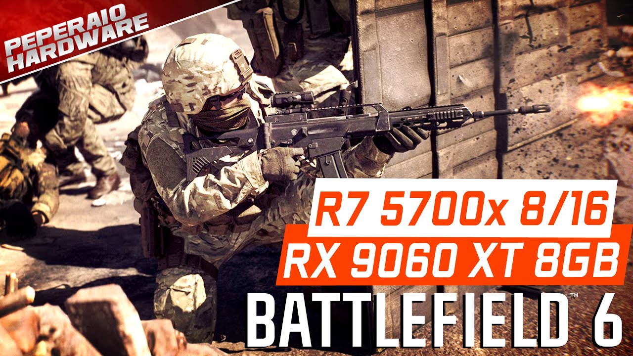 Kit FULL AMD RYZEN 7 5700x + RX 9060 XT rodando Battlefield 6 no talo! Full HD ao 4K