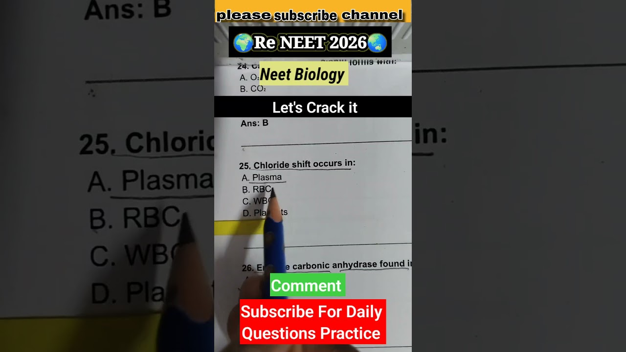 Re Neet 2026 Questions Practice #reneet2026 #neet #neet2026 #nta #trending #viral #mcq