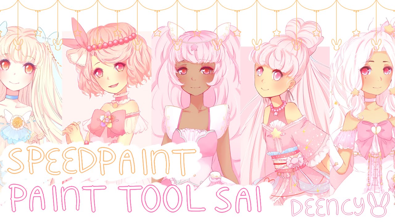 [SPEEDPAINT] Redesigning Fancures/Magical Girl Designs - Paint Tool Sai