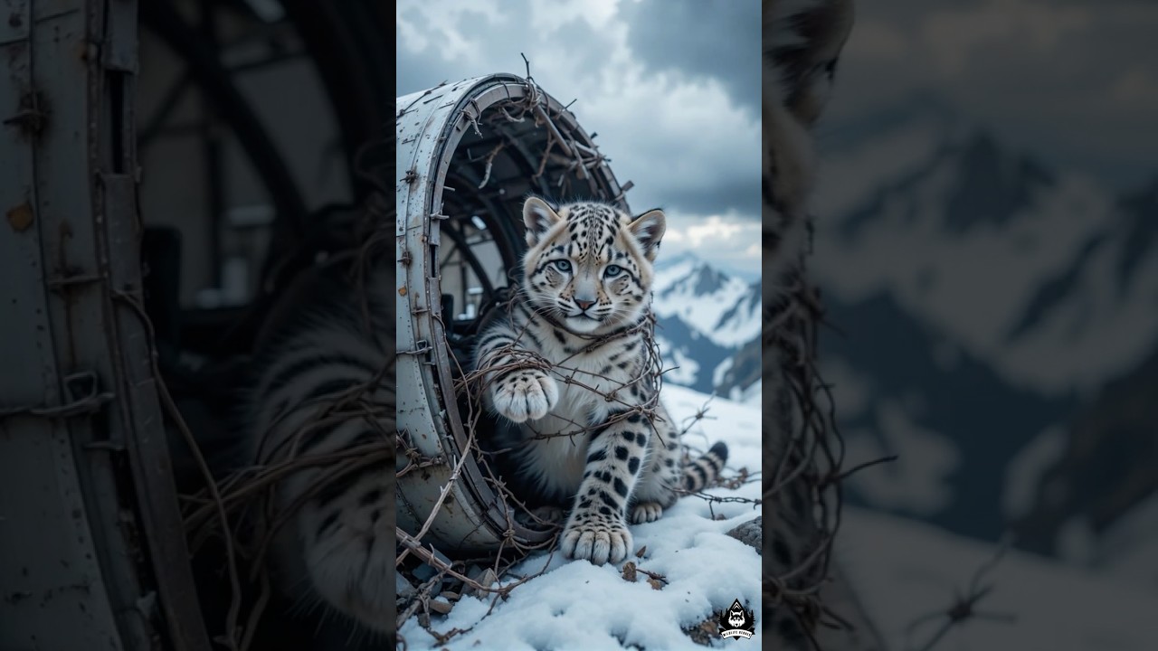 Hiker Rescues Baby Snow Leopard Trapped in Plane Wreck on Snowy Mountain Heartwarming Animal Rescue