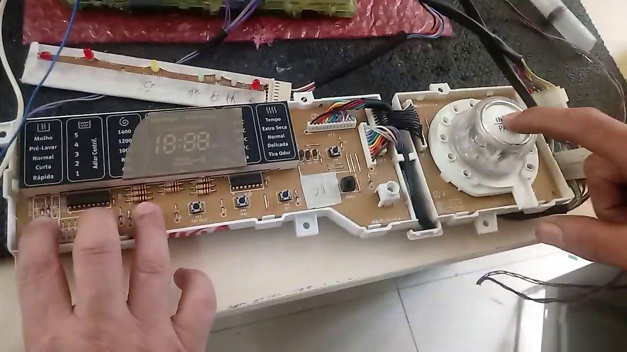 Teste de placa lavadora LSE09 com jiga