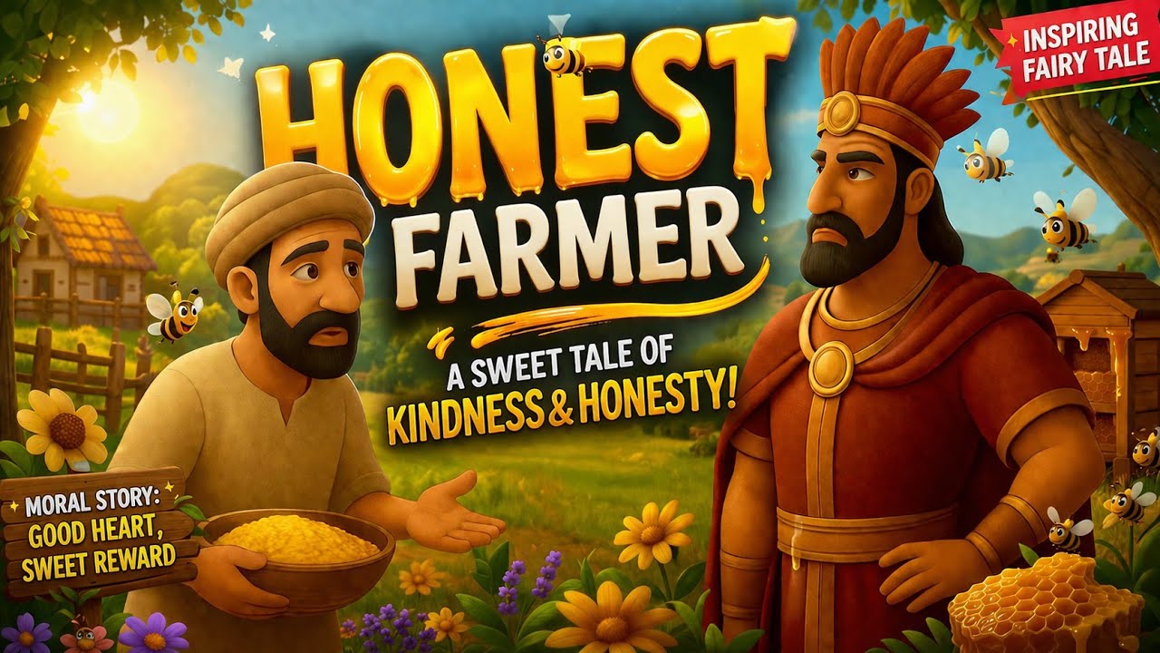 Honest farmer and gold coins.english bedtime story .moral story for kids