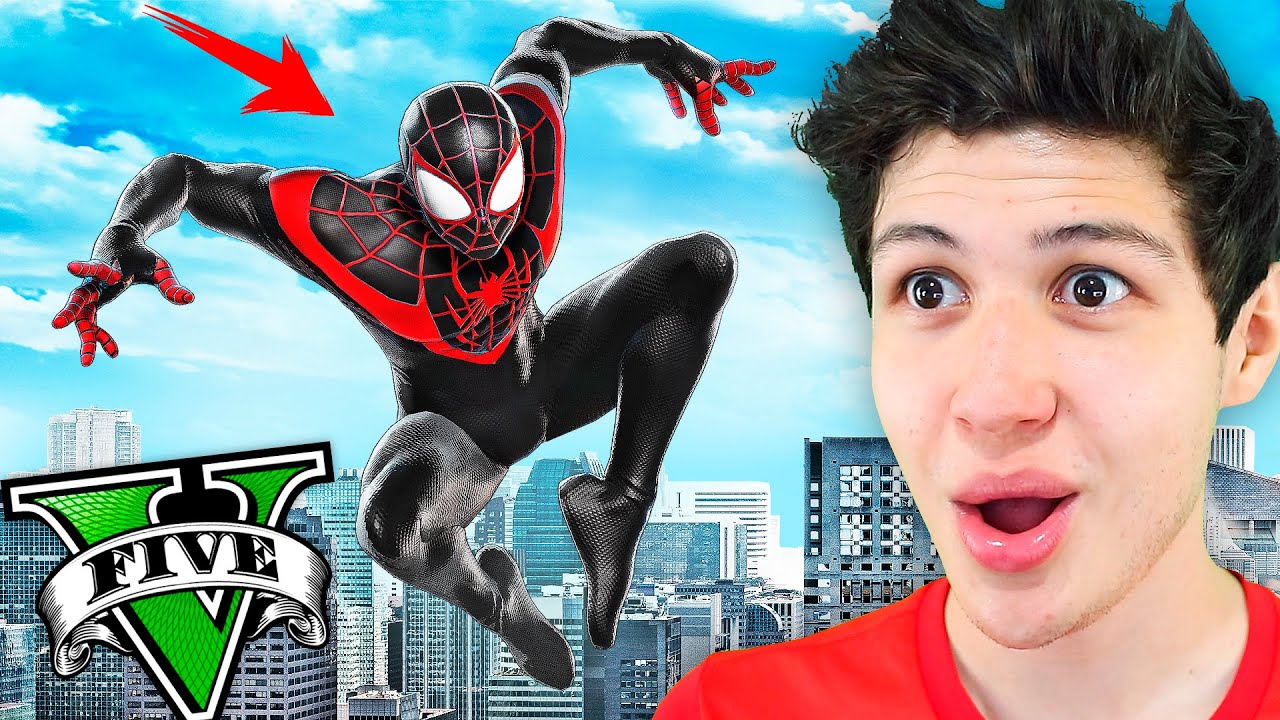 Jugando como SPIDERMAN en GTA 5! *MILES MORALES* (Mods)