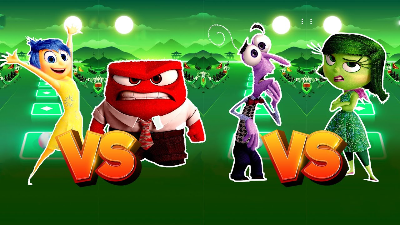 INSIDE OUT JOY vs DISGUST vs FEAR vs ANGER Tiles hop EDM Rush coffin dance