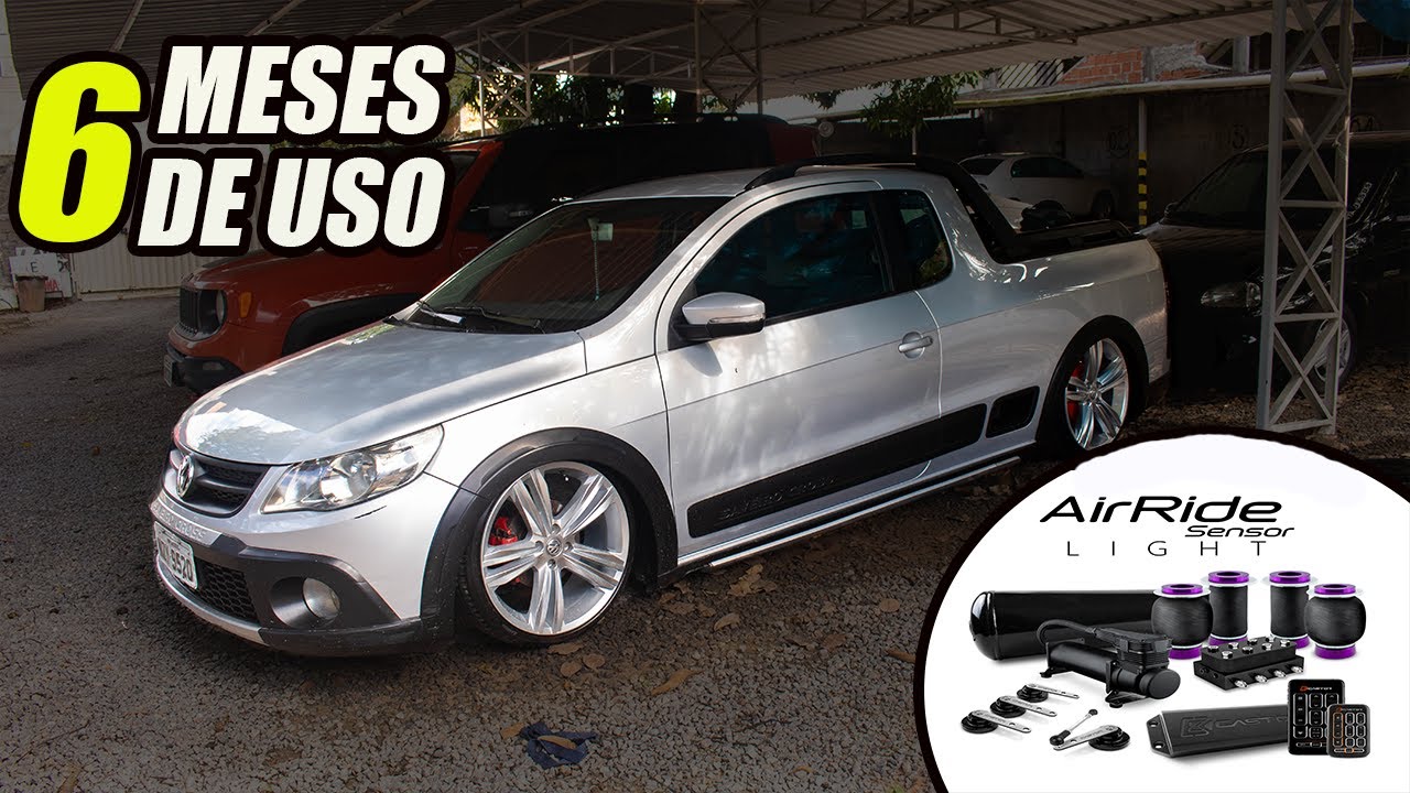 SAIBA TUDO APÓS 6 MESES USANDO SUSPENSÃO A AR CASTOR AIR RIDE SENSOR  NA SAVEIRO - Tiago Santos VLOG
