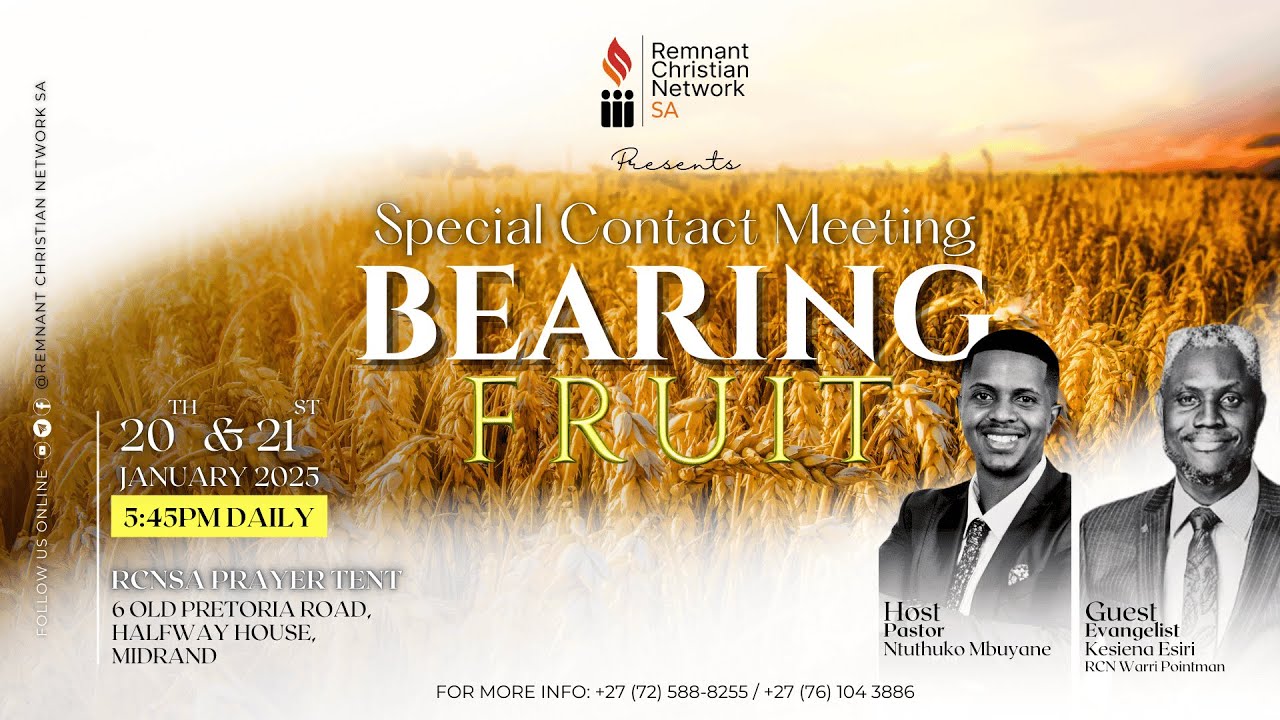 SPECIAL CONTACT MEETING WITH REV. KESIENA ESIRI || BEARING FRUIT || RCNSA || 21 JANUARY 2025