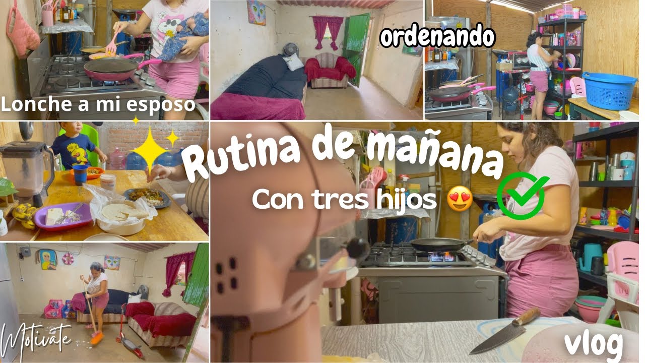 Lonche a mi esposo ❤️MI RUTINA DE MAÑANA CON TRES HIJOS 🥰+almuerzo + Organización 