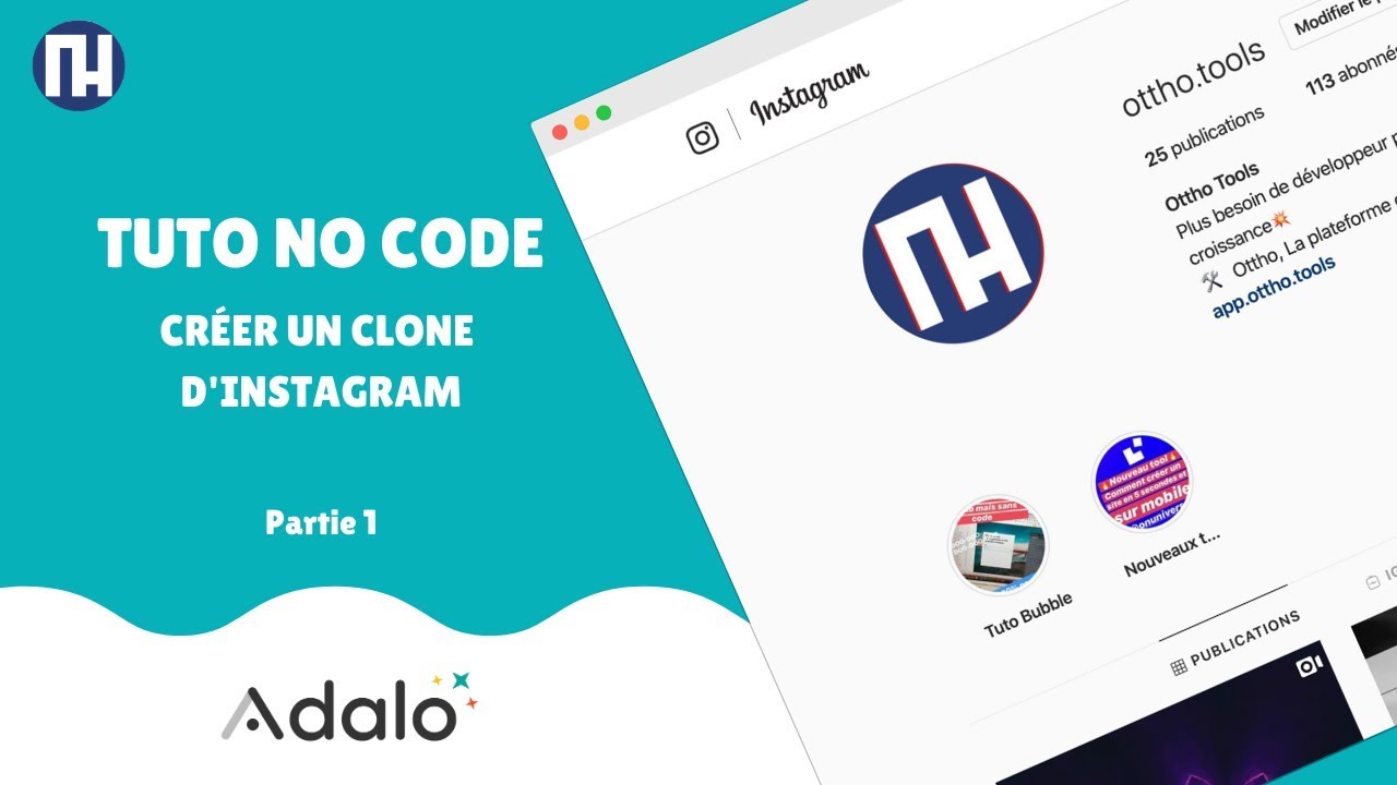 Refaire Instagram - TUTO NO CODE (1/4) | Clone Adalo