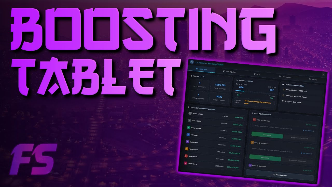 [ESX] FS - Boosting Tablet | FiveM