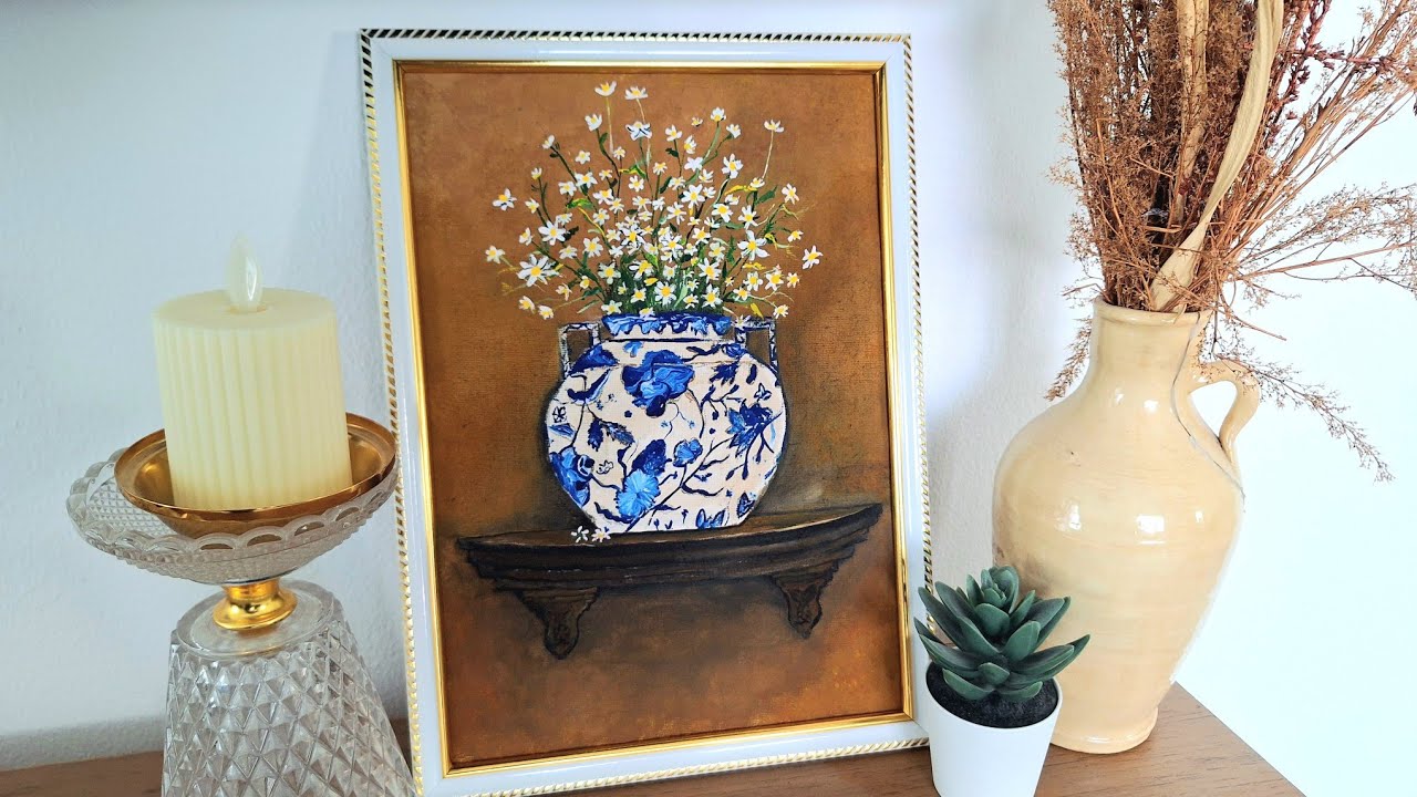 Painting a Soft Flower Vase | Satisfying & Relaxing