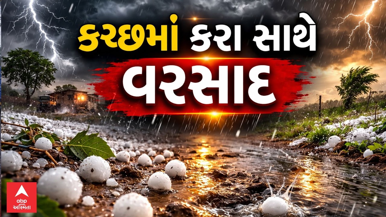 Kutch Rain | કચ્છમાં કરા સાથે ખાબક્યો બરબાદીનો વરસાદ | ABP Asmita LIVE