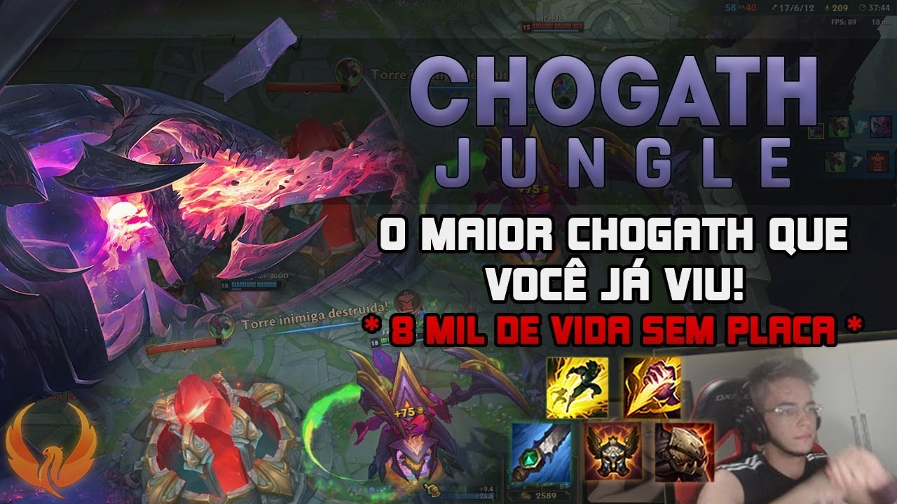 O MAIOR CHOGATH QUE VOCÊ JÁ VIU! *17 STACKS DA ULT* **SKIN NOVA** - CHOGATH JUNGLE GAMEPLAY [PT-BR]
