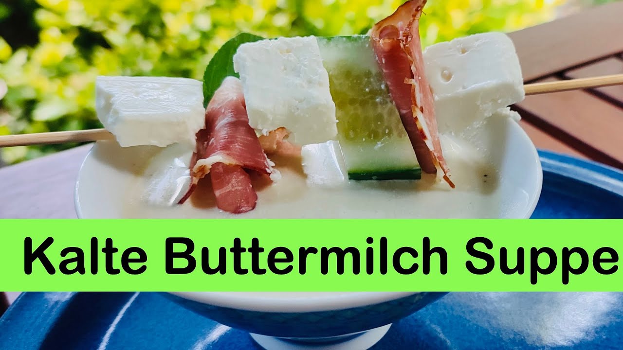 kalte Suppe: Gurken-PakChoi-Suppe mit Buttermilch und Fetakäse.