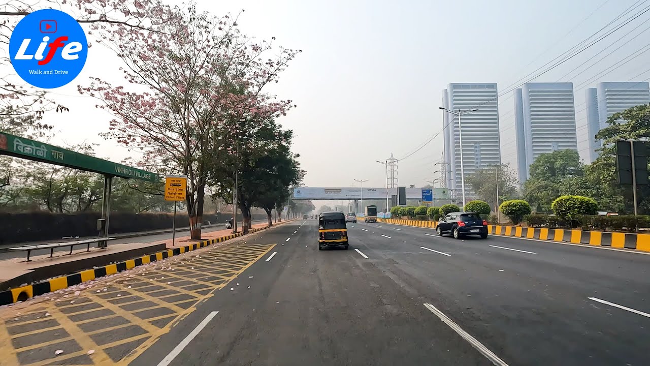 Eastern Express Highway - Mumbai | Winter Morning Drive from Vikhroli to Lower Parel | 4K 60fps