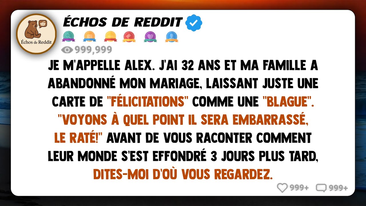 Ma famille a déserté mon mariage en m'envoyant une carte de 