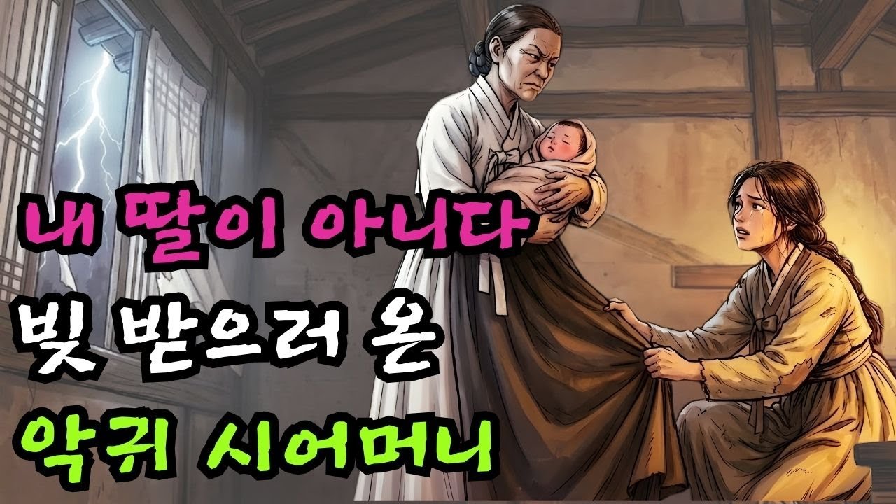 천둥 치는 밤 며느리의 목을 조르는 딸아이를 끌어안고 오열한 어머니의 위대한 선택 | 옛날이야기