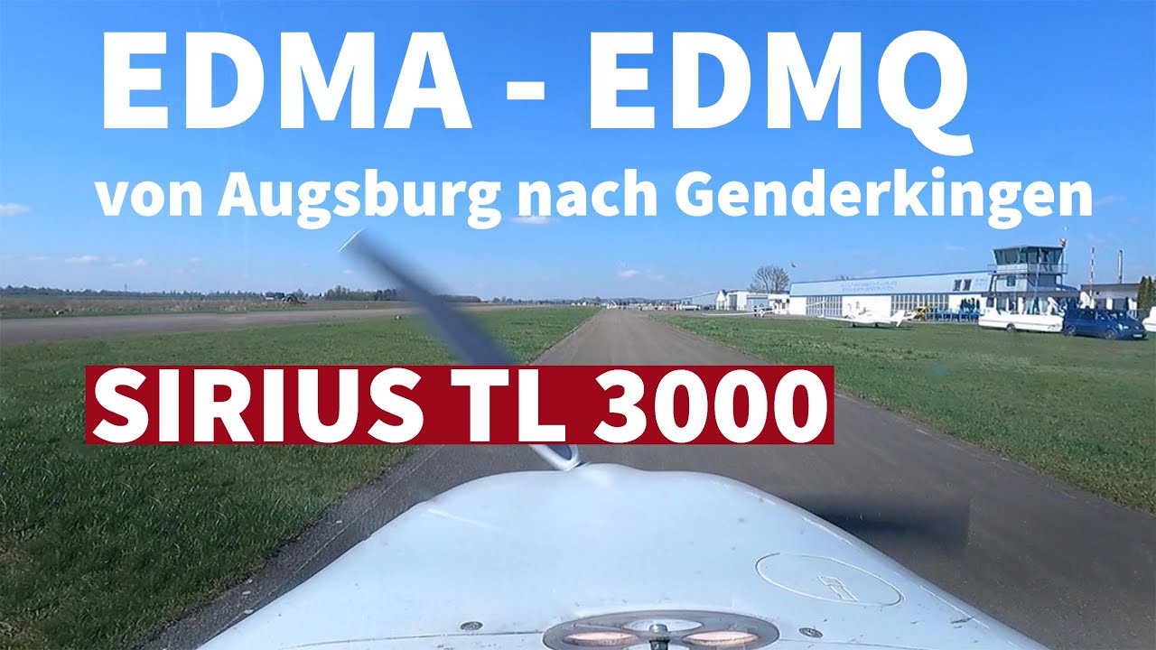 Kompletter Flug von Augsburg nach Donauwoerth-Genderkingen - inkl. 3 Platzrunden EDMA