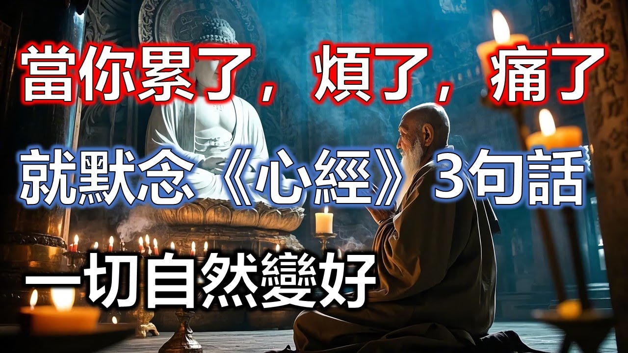 96歲高僧說：當你累了，煩了，痛了，委屈了就默念《心經》3句話，一切自然變好#佛學#智慧#因果#佛學#智慧#因果