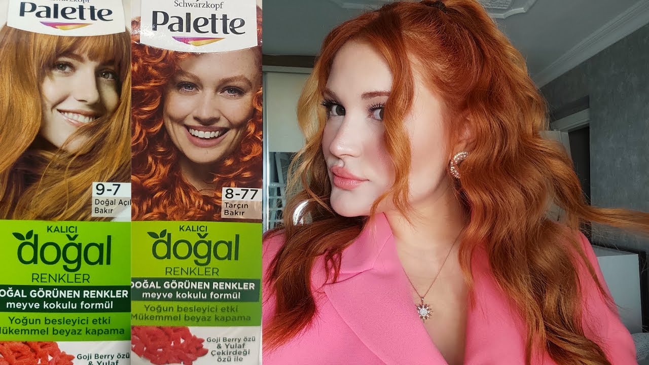 PALETTE 8.77,9.77, tarçın bakır evde saç boyama açık bakır, açıcısız en iyi bakır 🍁🍂
