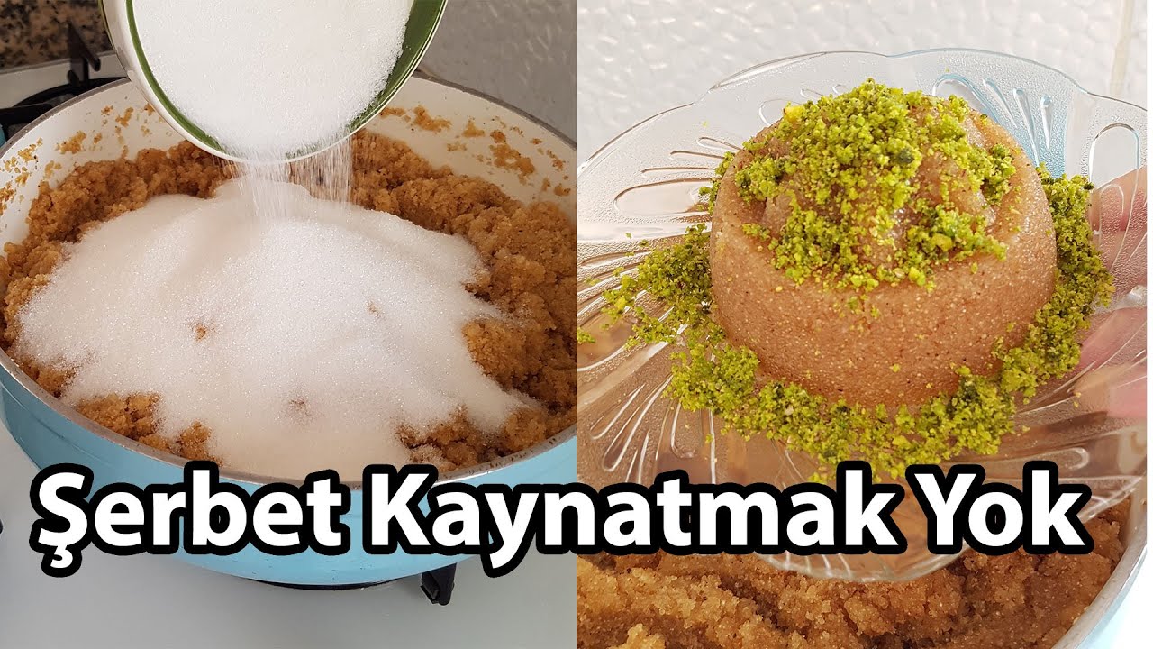 ŞERBET KAYNATMADAN, AŞIRI PRATİK VE KOLAY İRMİK HELVASI NASIL YAPILIR 🤩