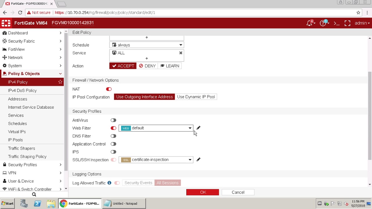 FortiGate Static URL Filter