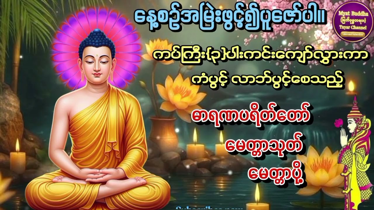 ဓာရဏပရိတ်တော်#မေတ္တာသုတ် #မေတ္တာပို့ #buddha #dhamma #tayar #တရားတော်များ #တရားတော် #ပရိတ်ကြီး 
