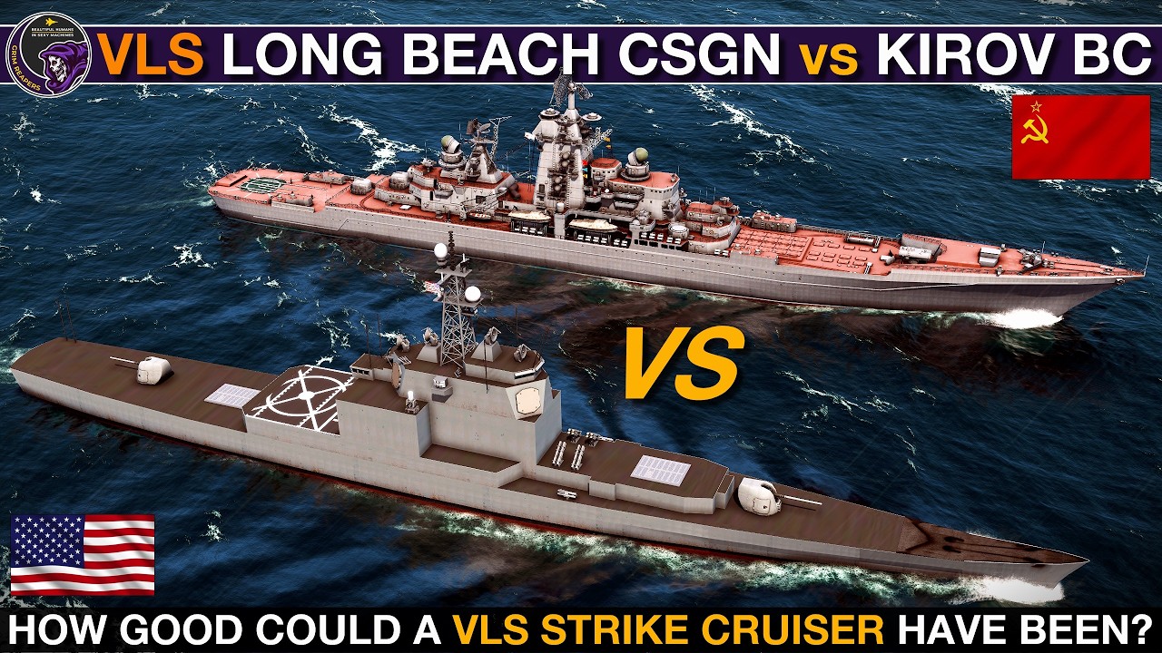 Nuclear Strike Cruiser VLS Long Beach vs Kirov Battlecruiser | Sea Power