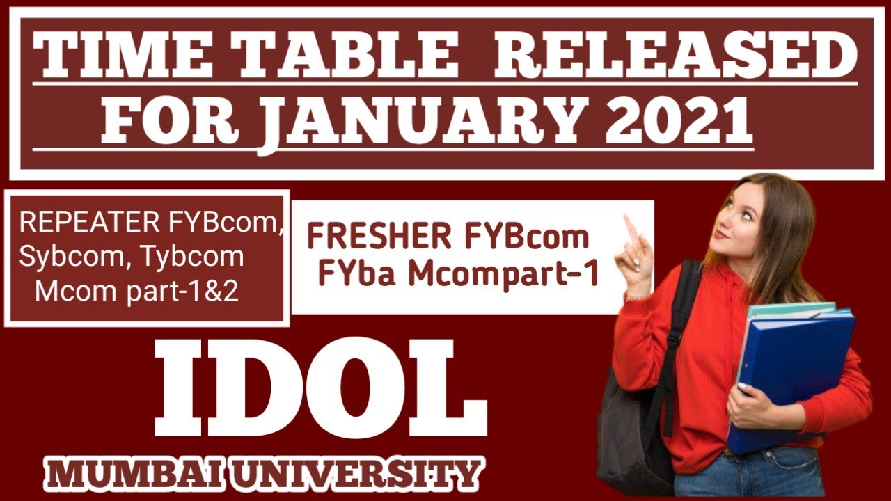 IDOL Exam Time table Released for Jan2021|Repeater|Fresher|Bcom|Mcom|Ba|Ma|Download  Exam Time Table