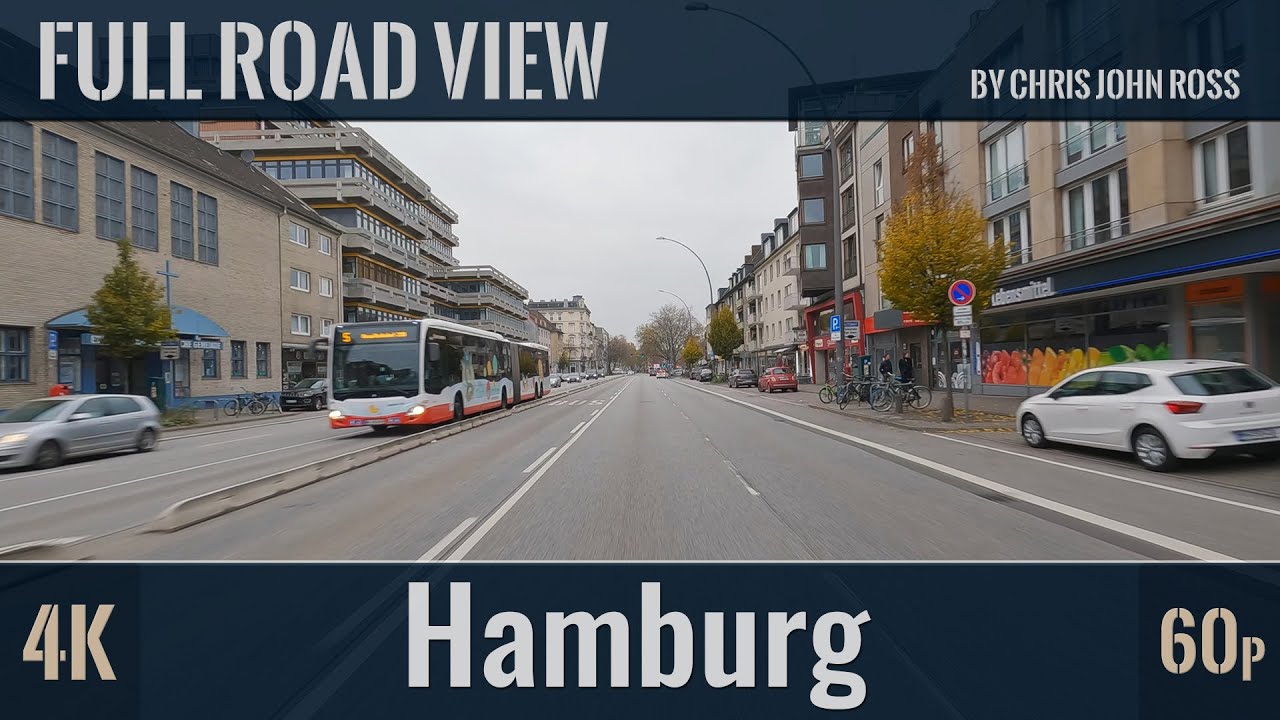 Hamburg, Germany: Stadtfahrt - City Tour / Rotherbaum - Harvestehude - Hoheluft - Eppendorf - 4K 60p