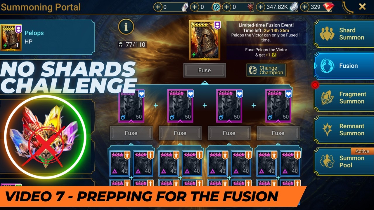 No Shards Challenge #7   Prepping for the fusion