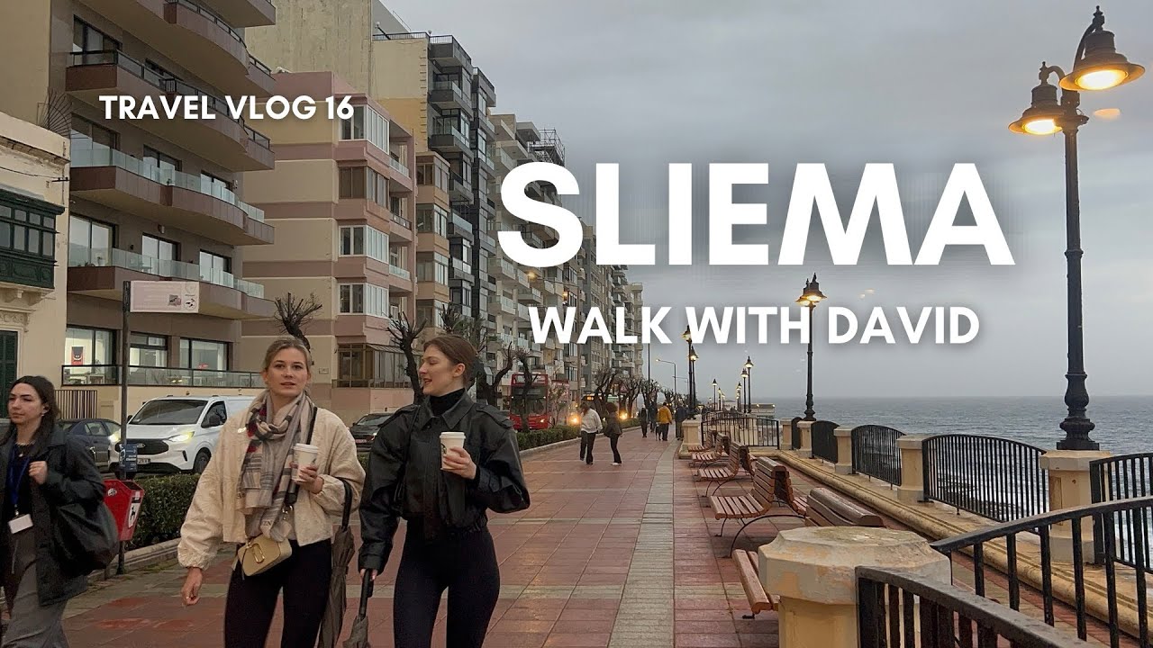 Sliema Malta, Promenade Walking Tour | Travel Vlog 16 | 4K 16 fps