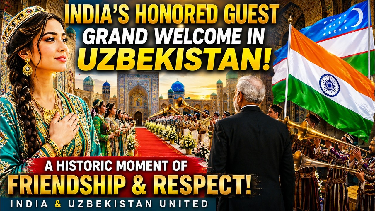 Uzbekistan Girl Sings for Modi | Welcome Song | Historic Friendship Moment of India & Tashkent