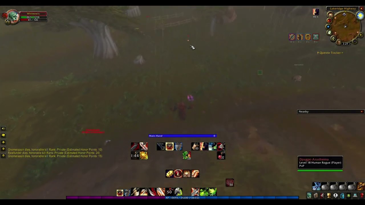 WoW Classic Vanilla Era Lowbie Orc Warrior Redridge World PvP L2Peeeage Short Clip: Whitemane