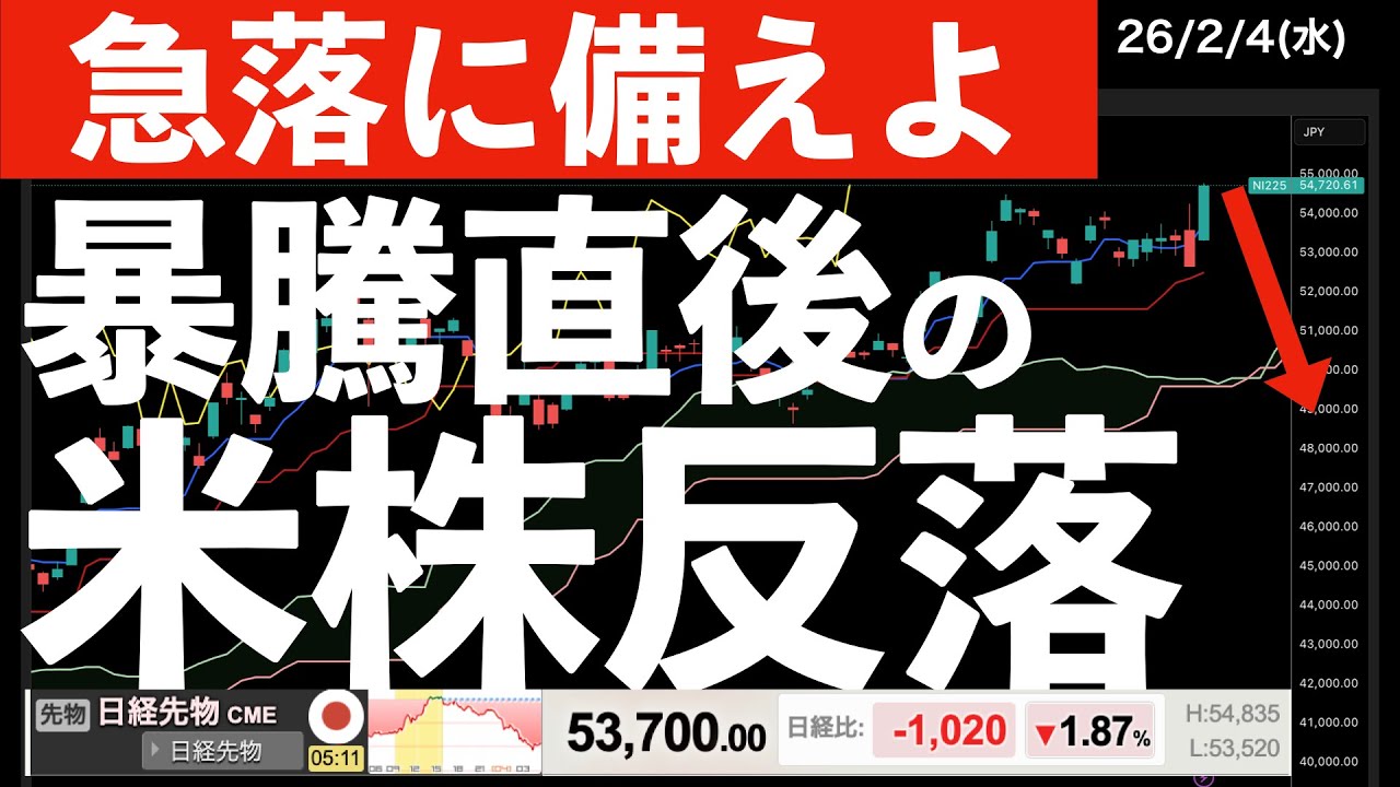 【急落に備えよ】まさかの2000円越え最高値からの米株反落！　#米国株 #日経平均 #sp500