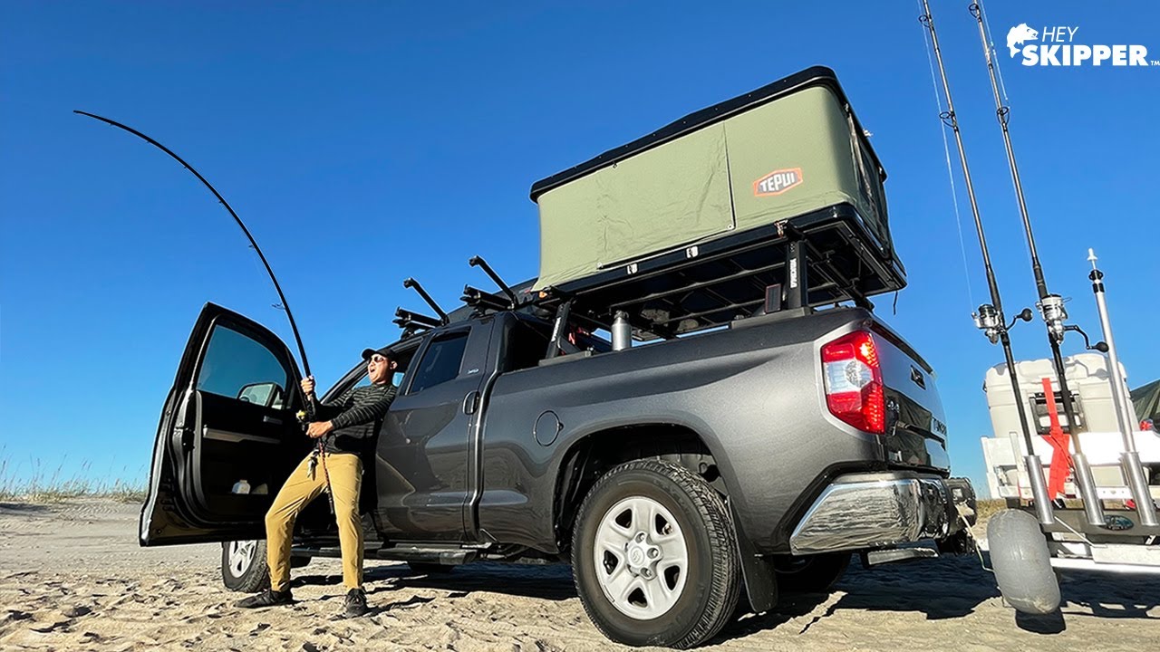 Surf Fishing from my Truck! Perfect Beach Fishing Build | Toyota, Yakima & Thule