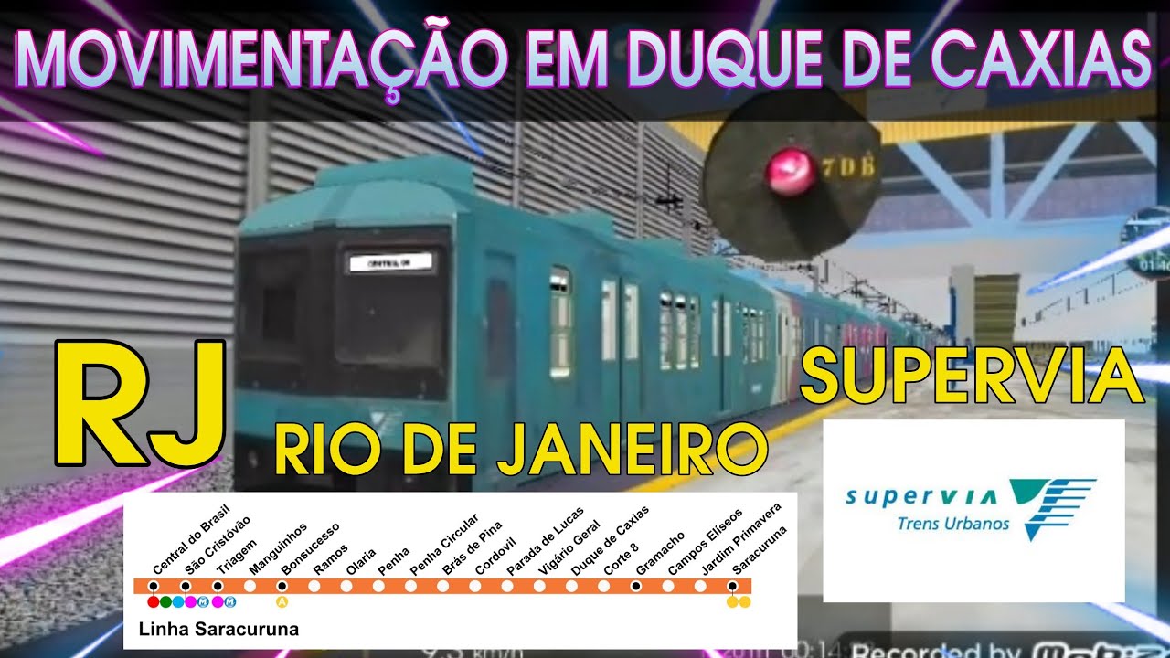 Movimentação de Trens da Supervia estção Duque de Caxias Mapa V2 Saracuruna - [HMMSIM 2 CPTM]
