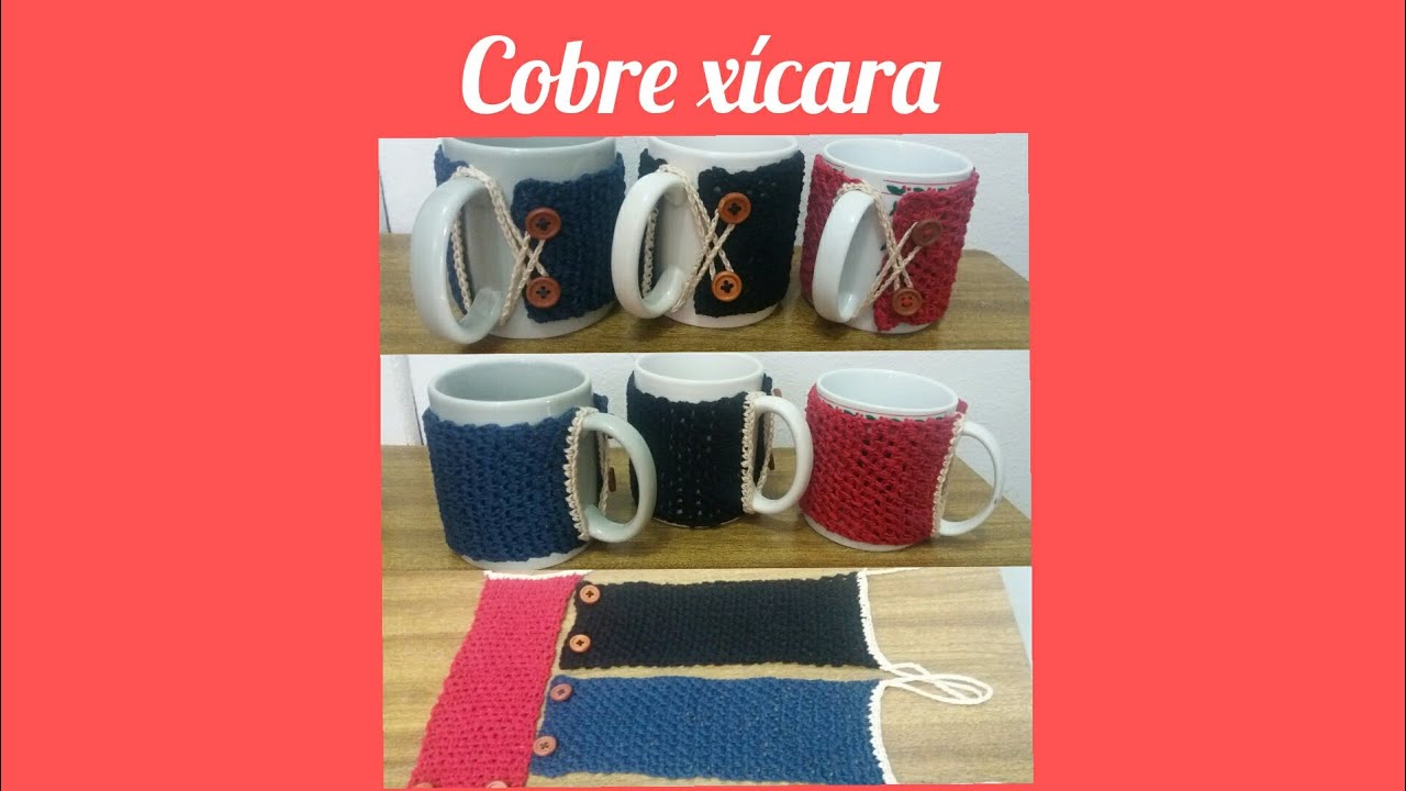 Cobre xícara de crochê☕ #Reutilizando sobras de linhas