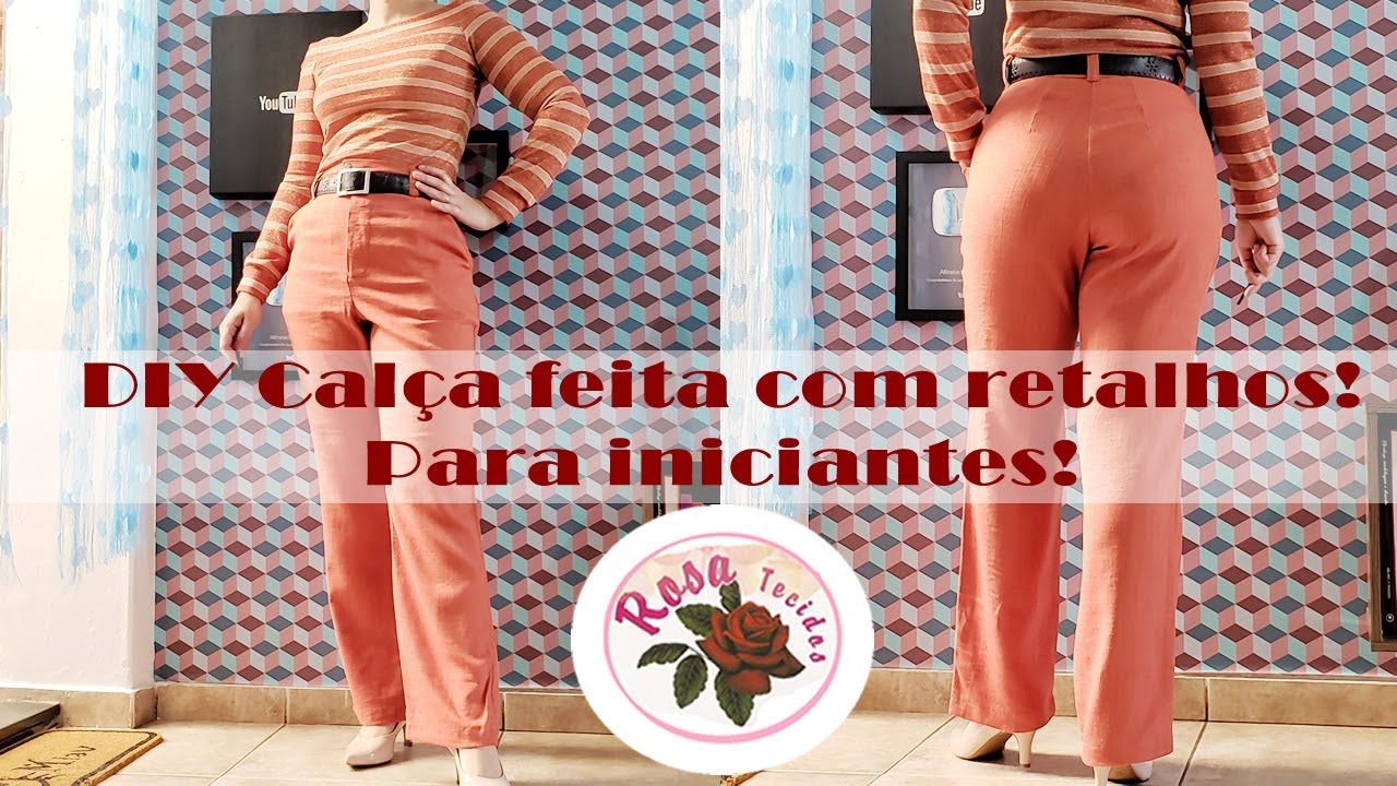 DIY - Calça Alfaiataria com retalho + Molde - Curso de Corte e Costura - Passo a Passo