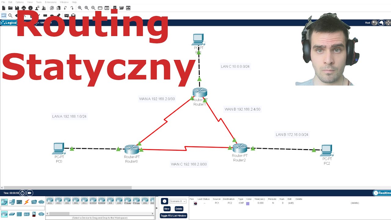 Routing statyczny - Cisco Packet Tracer
