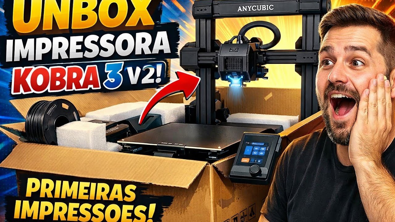 👉 UNBOXING Anycubic Kobra 3 V2 🔥 Primeiras Impressões da Nova Impressora 3D!
