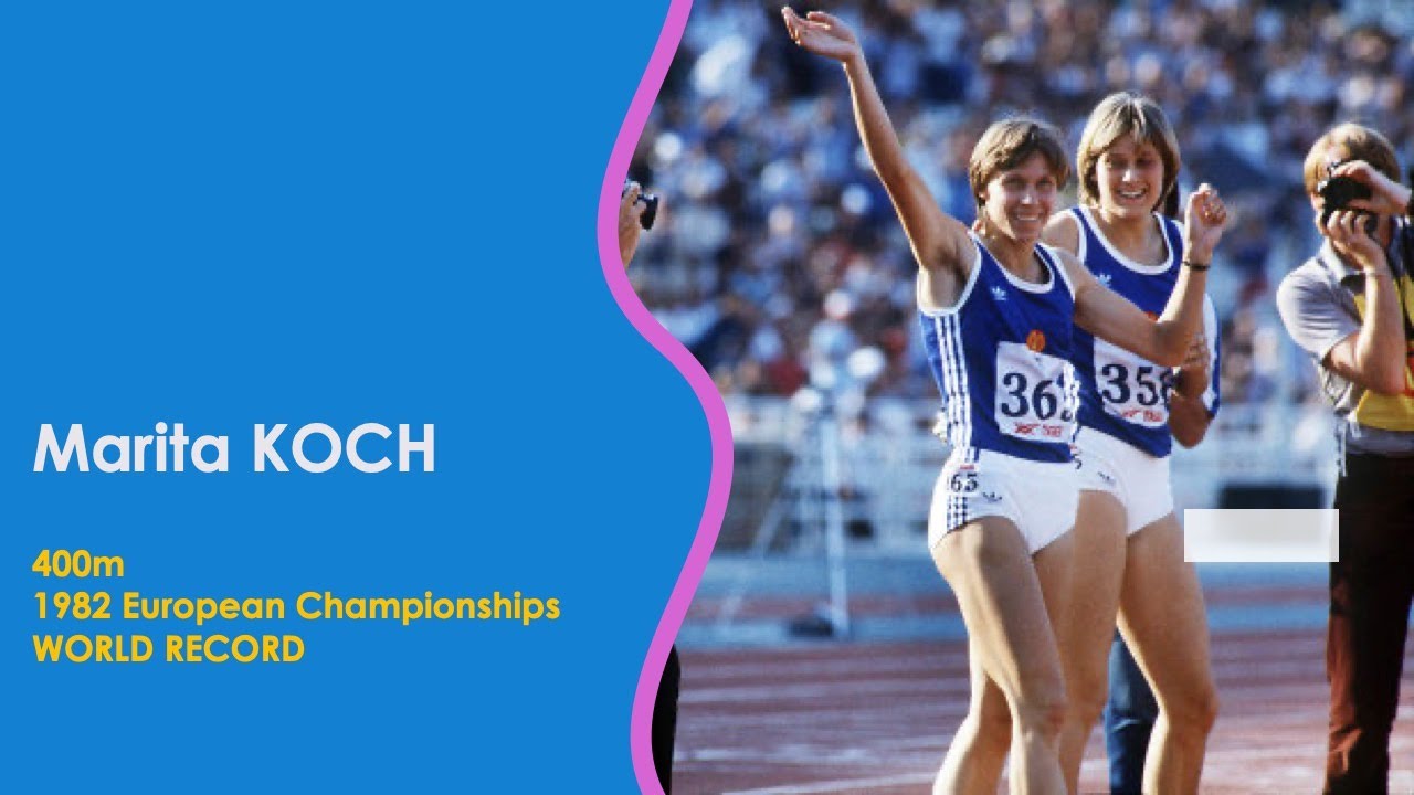 Marita Koch wins 1982 European Championships, Athens 400m Women in WORLD RECORD 48.14 sec