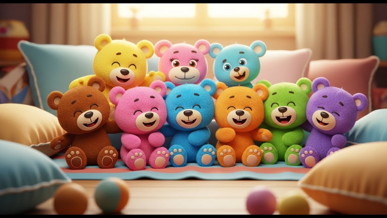 Sieben Teddybären kuscheln, kuscheln, kuscheln | Einschlaflied & Zählen für Kinder