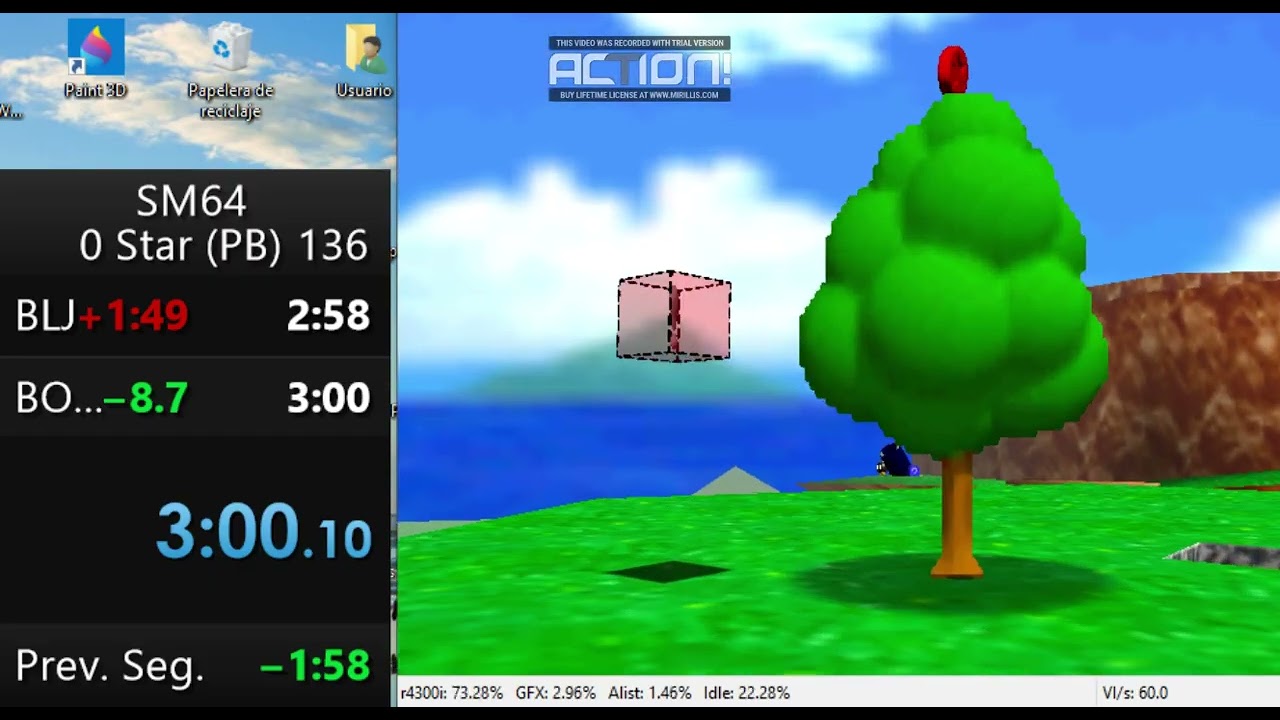 Speedrun Shotgun Mario 64 (2:57.710) (PB)